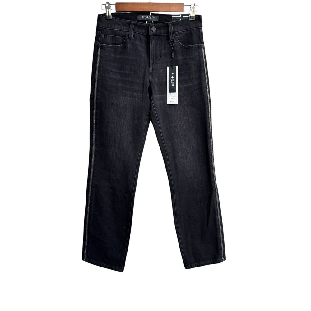 Liverpool 10/30 Non-Skinny Skinny ECO Denim Glitter Stripe NWT
